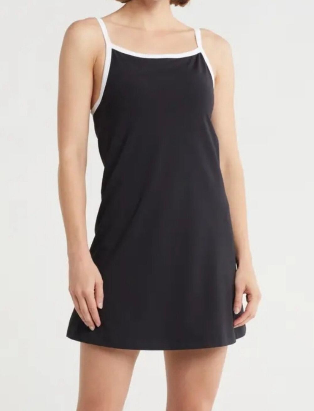 Yogalicious Black Athletic Tennis Dress Built-In Shelf Bra